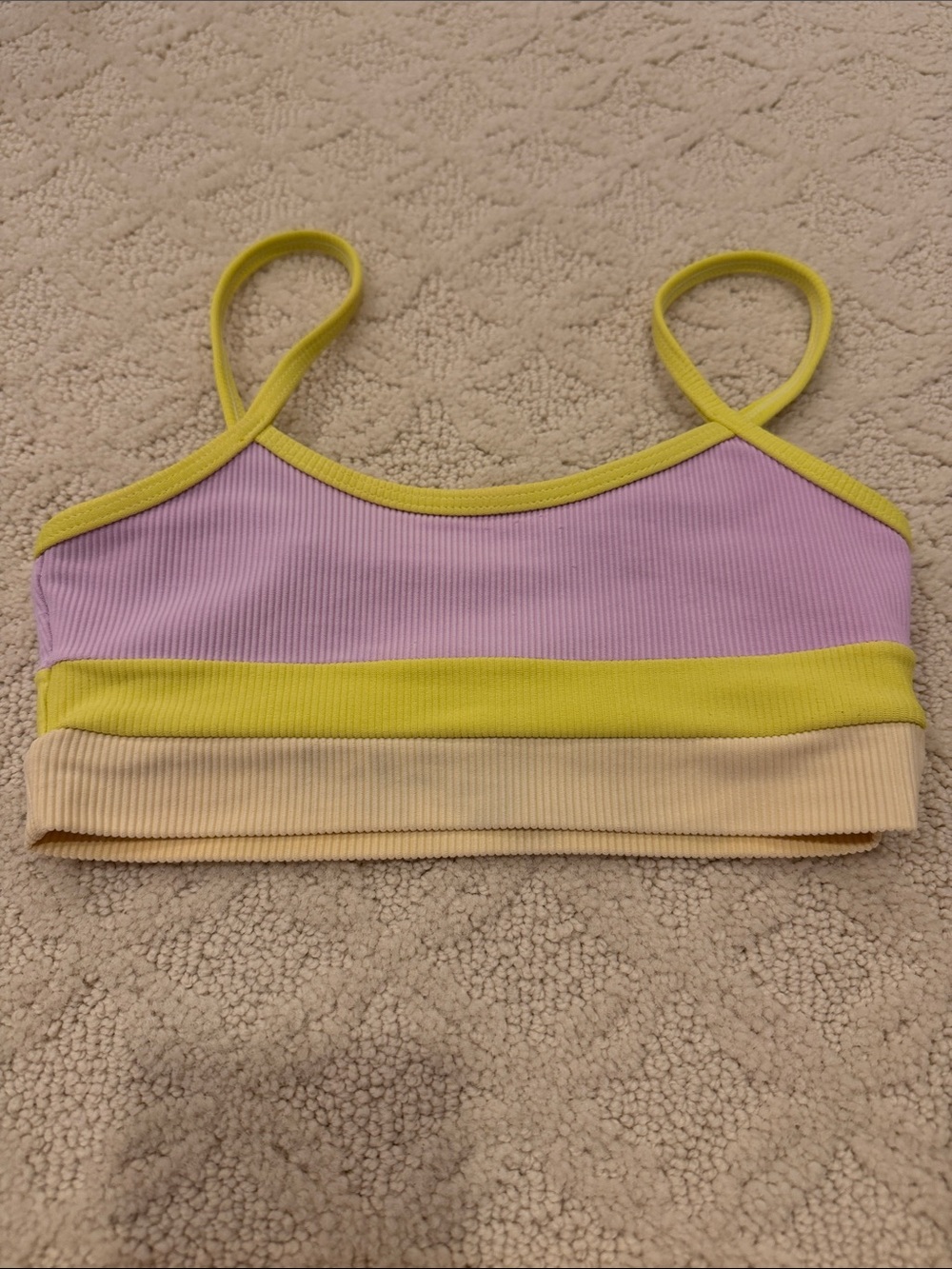 Beach Riot Lavender and Pale Yellow Ribbed Bikini Set - Picture 2 of 5